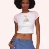 Micro Ribbed Raglan Baby Tee Pink