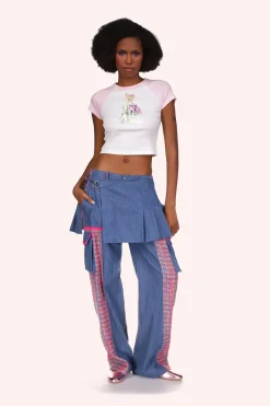 Micro Ribbed Raglan Baby Tee Pink