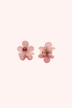 Mini Daisy Claw Clip Pair Pink Rose