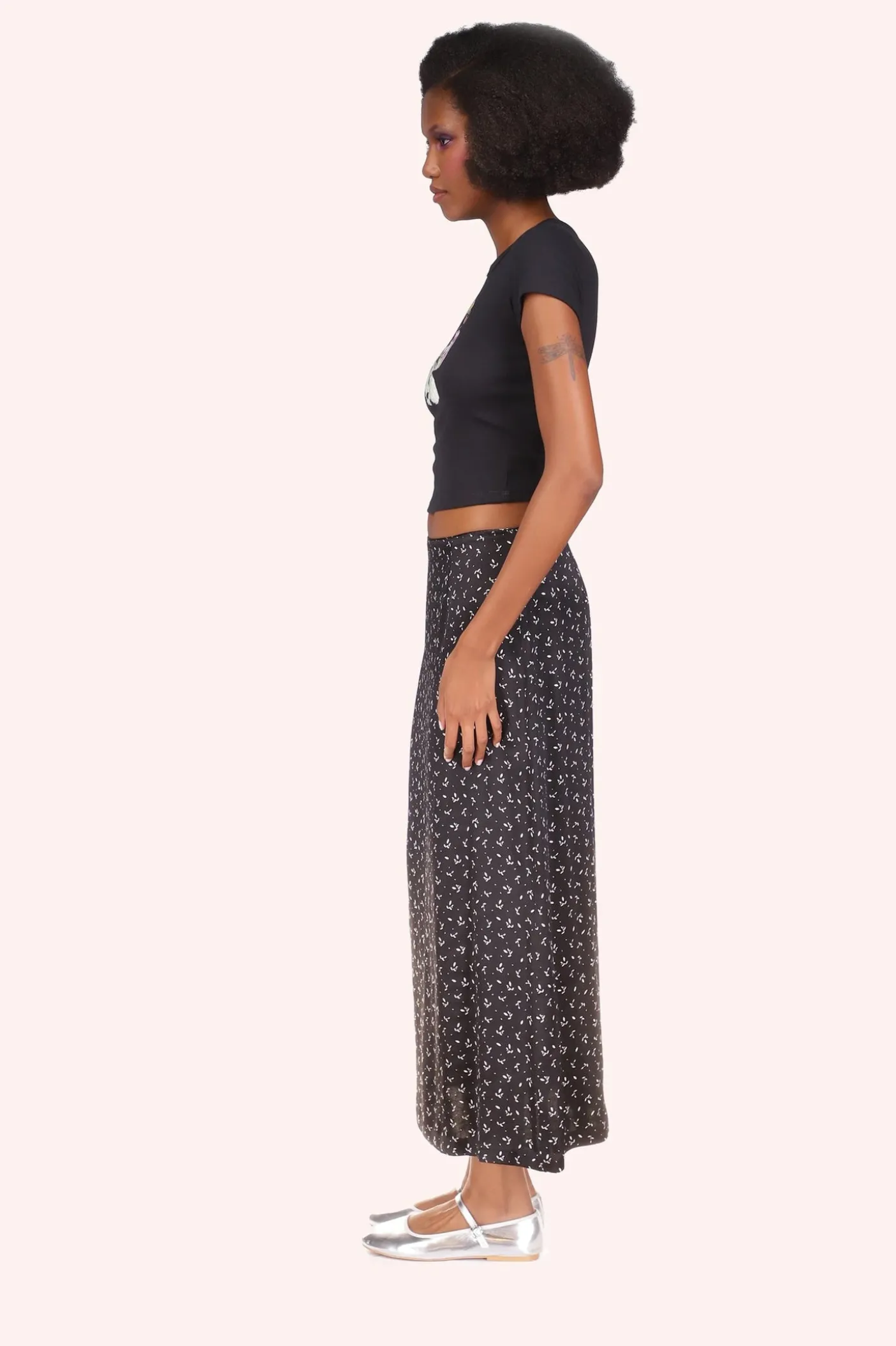 Mini Rosebud Satin Skirt