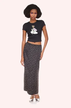 Mini Rosebud Satin Skirt