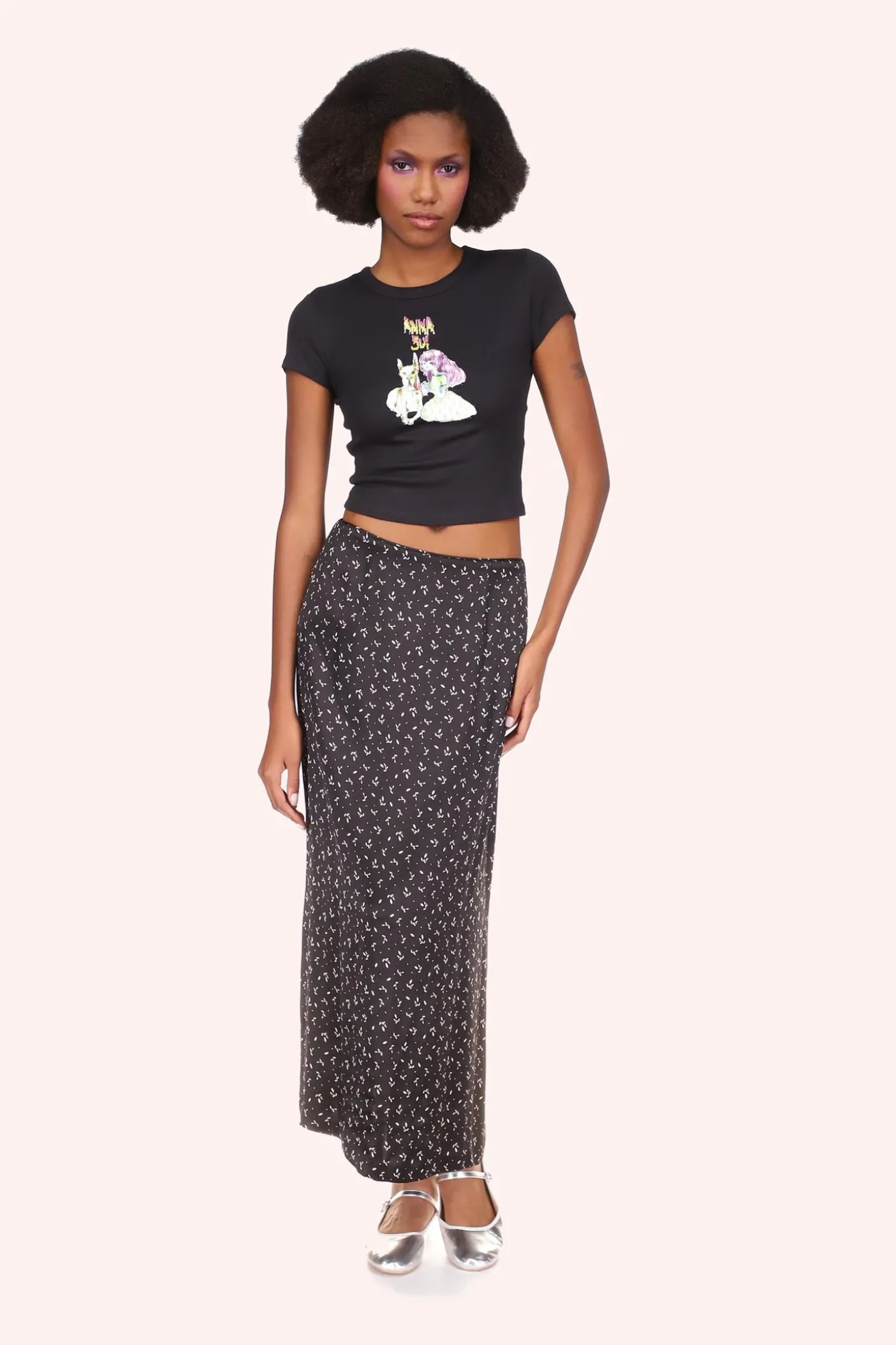 Mini Rosebud Satin Skirt