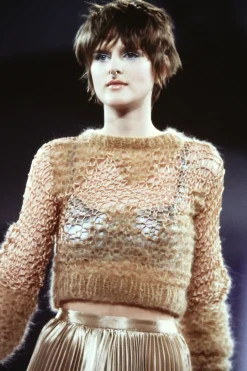 Mohair Tape Yarn Knit Cardigan