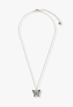 Multi-Colored Butterfly Sparkle Necklace-Gold