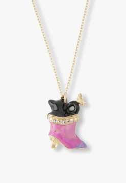 Mystical Cat & Butterfly Boot Necklace
