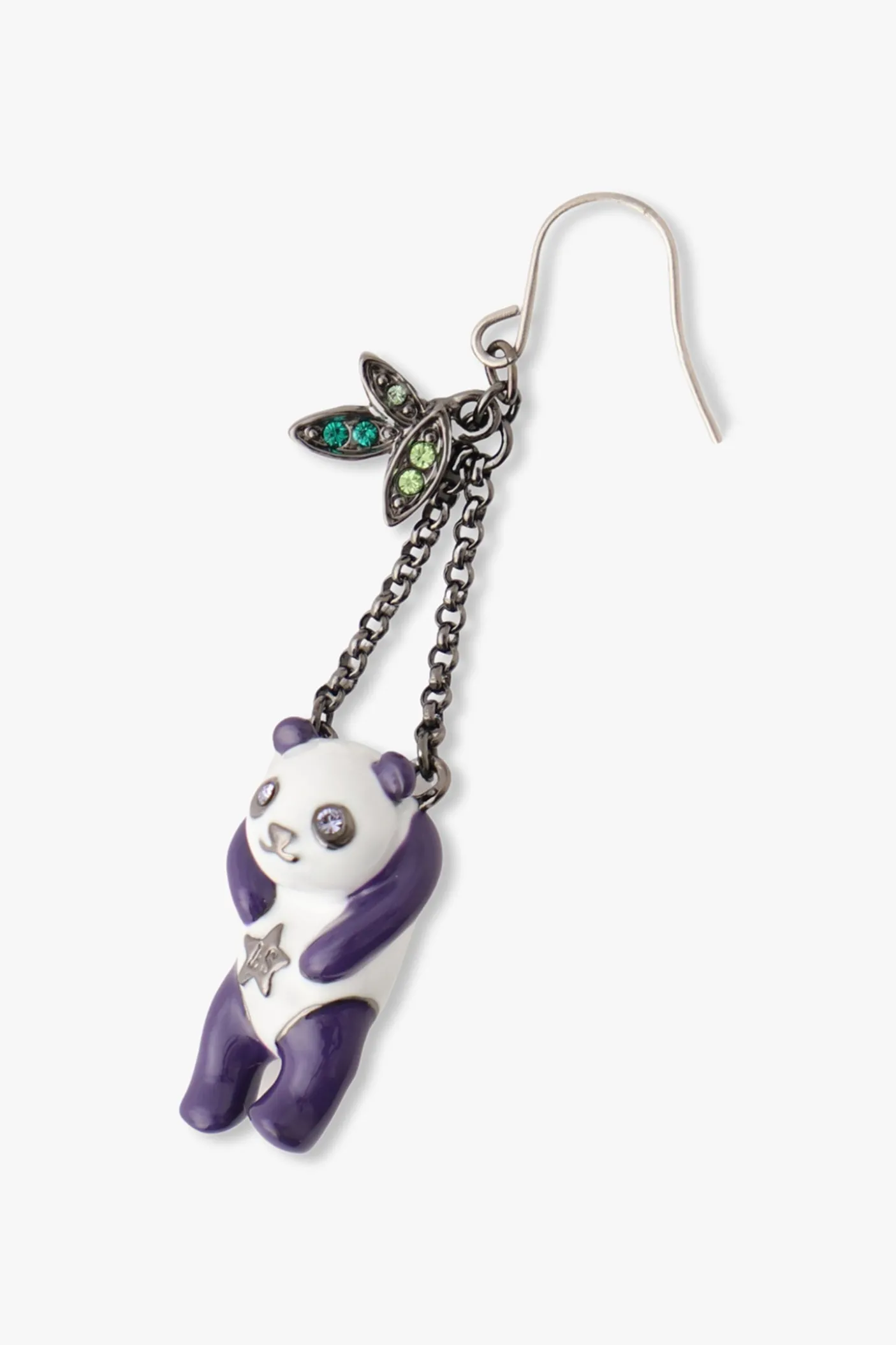 Panda Drop Chain Earrings