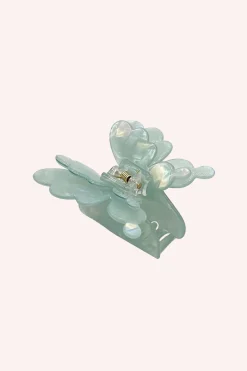 Pastel Iridescent Butterfly Jaw Clip Aqua
