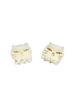 Pastel Meow Cat Jaw Pair Ivory