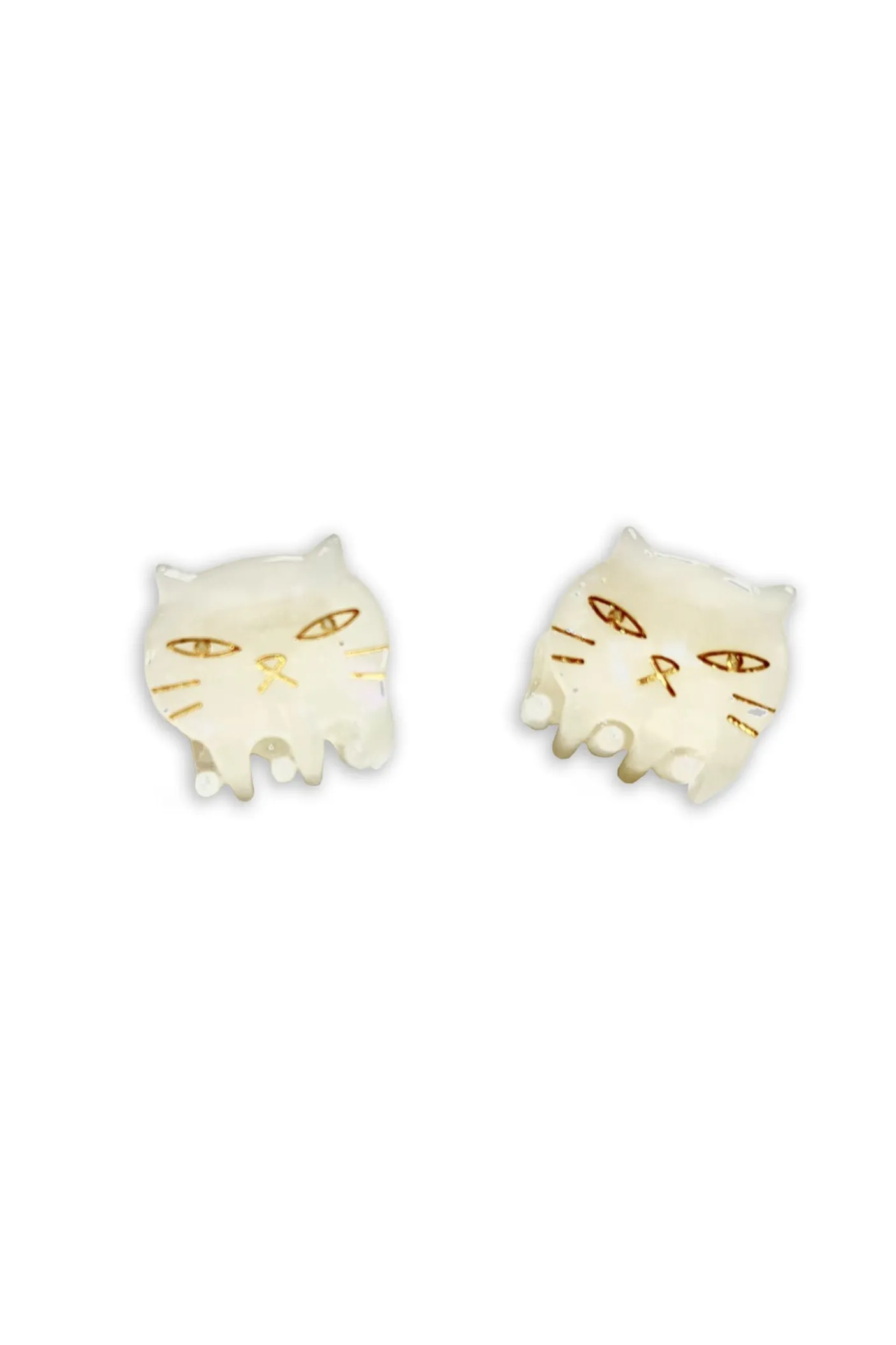 Pastel Meow Cat Jaw Pair Ivory