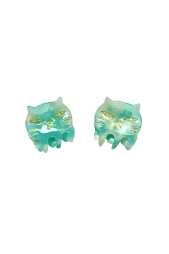 Pastel Meow Cat Jaw Pair Aqua