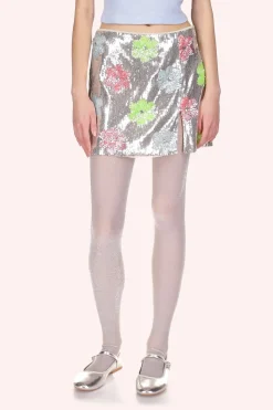 Pastel Posies Sequin Mini Skirt