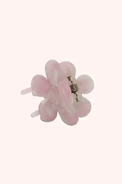 Petite Forget Me Not Flower Clip Rose Quartz