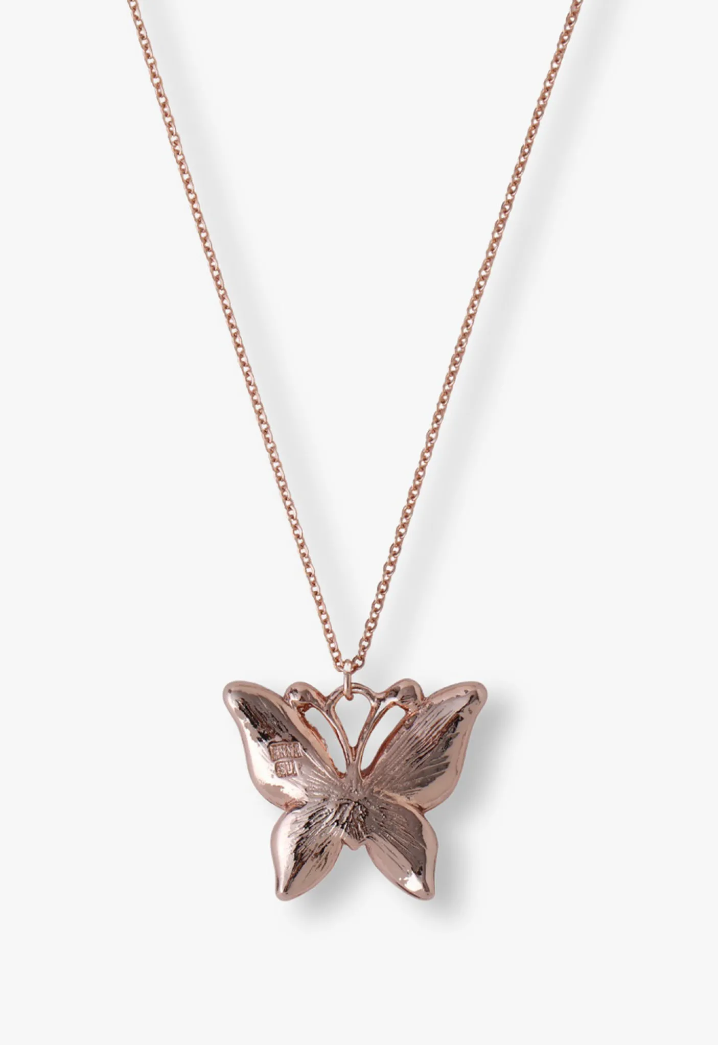 Pink & Lavender Butterfly Glow Necklace- Rose Gold