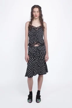 Polka Dot Ruched Skirt