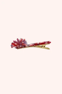 Pom Pom Clip Red Multi