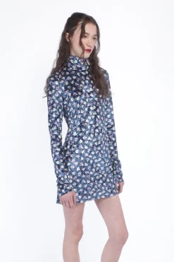 Posie Stretch Velvet Turtleneck Dress
