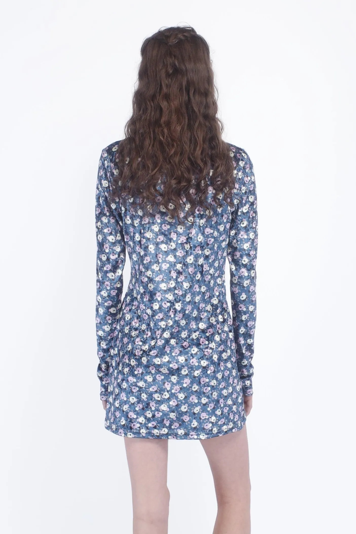 Posie Stretch Velvet Turtleneck Dress