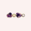 Purple Flower Hearts and Pearls Clamp Clip