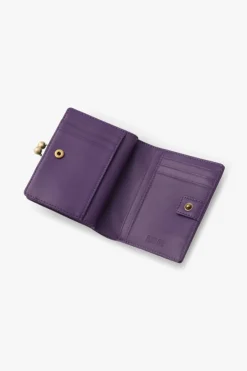 Purple Retro Button Small Wallet