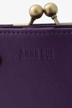 Purple Retro Button Small Wallet