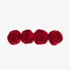Red Rosette Charm Barrette