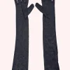 Rhinestone Mesh Gloves