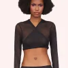Rhinestone Mesh Tie Top
