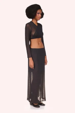Rhinestone Mesh Tie Top