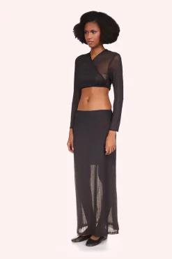 Rhinestone Mesh Tie Top