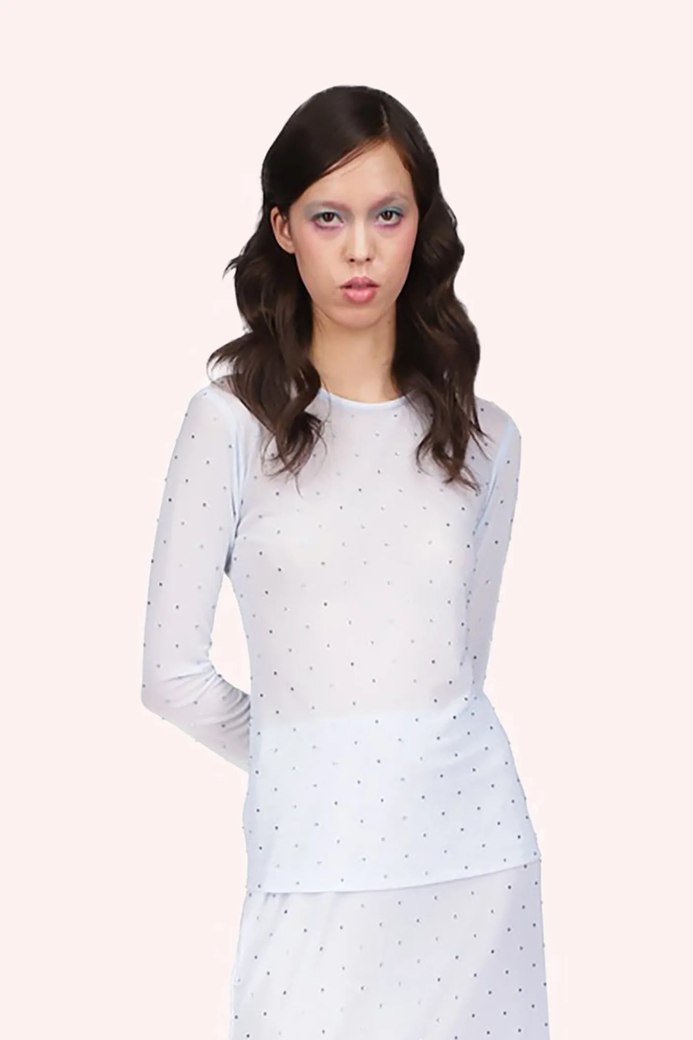 Rhinestone Mesh Top
