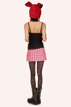 Ribbon Chenille Tweed Pleated Skirt