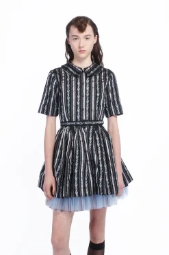 Ribbon Roses Belted Mini Dress