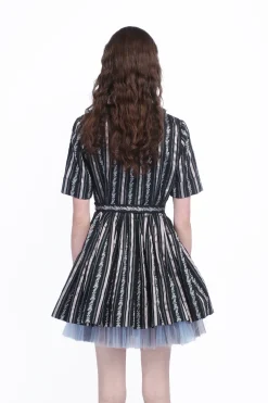 Ribbon Roses Belted Mini Dress