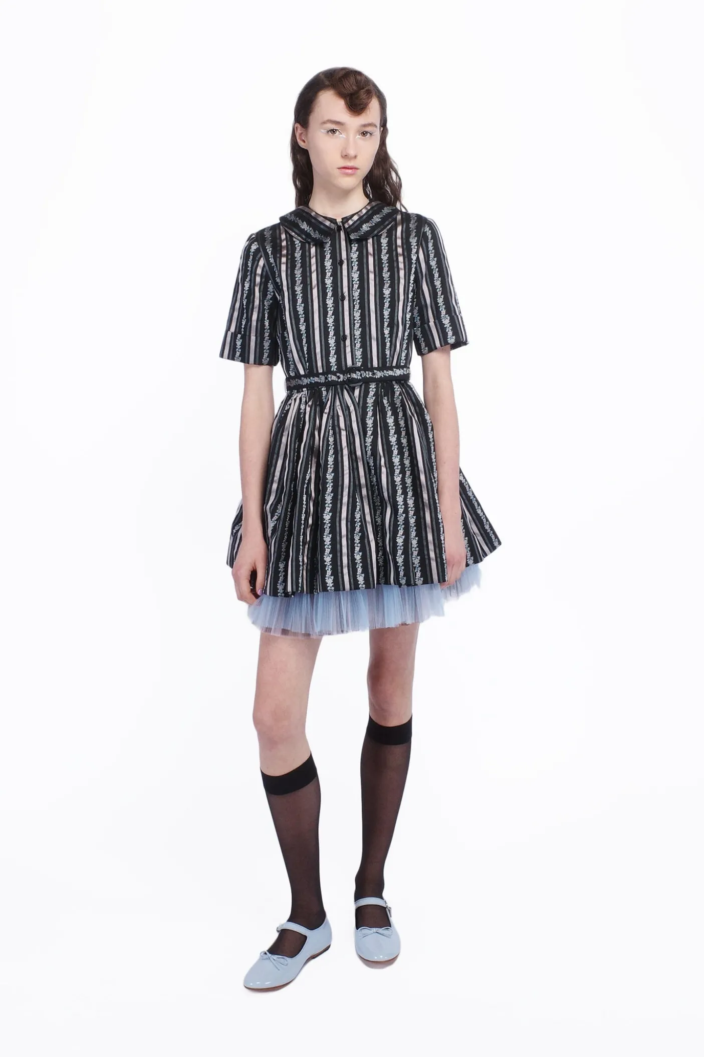 Ribbon Roses Belted Mini Dress