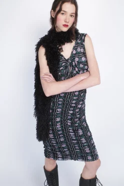 Rosetti Mesh Ruched Tie Dress