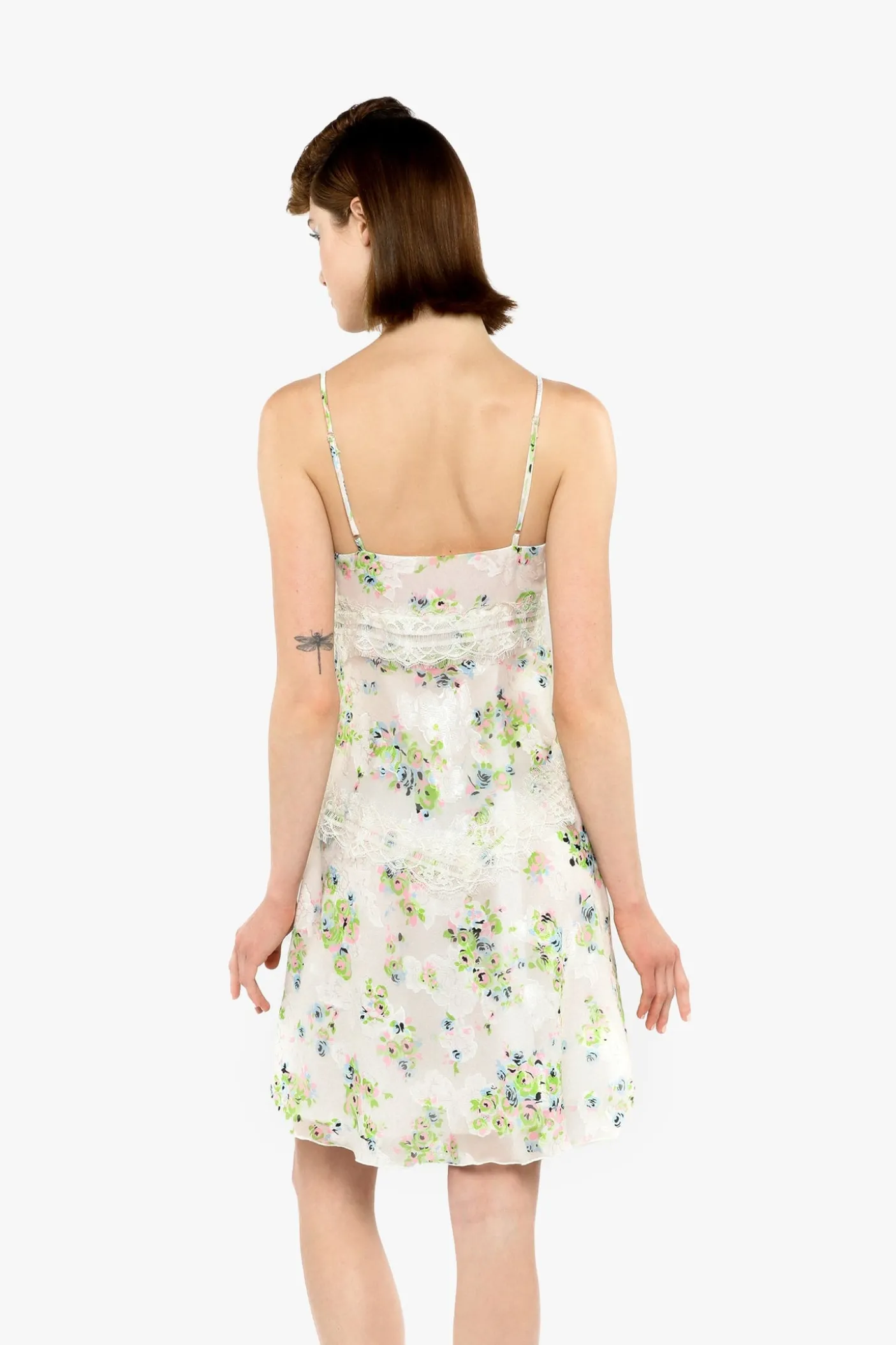 Rosies Posies Chiffon Romantic Lace Slip Dress