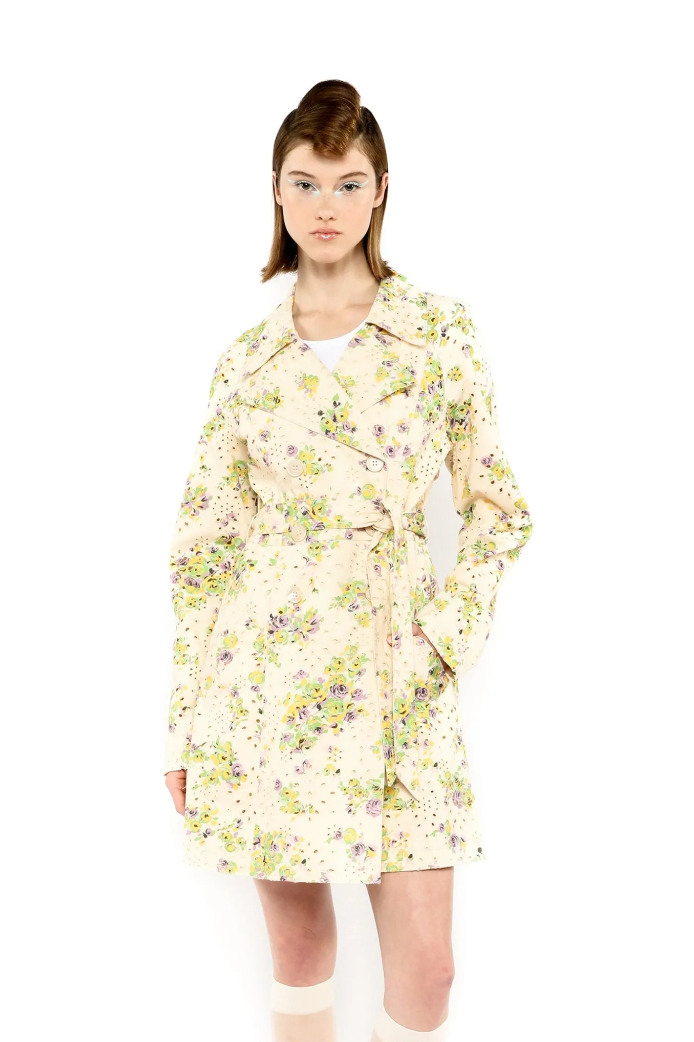 Rosies Posies Eyelet Trench Coat
