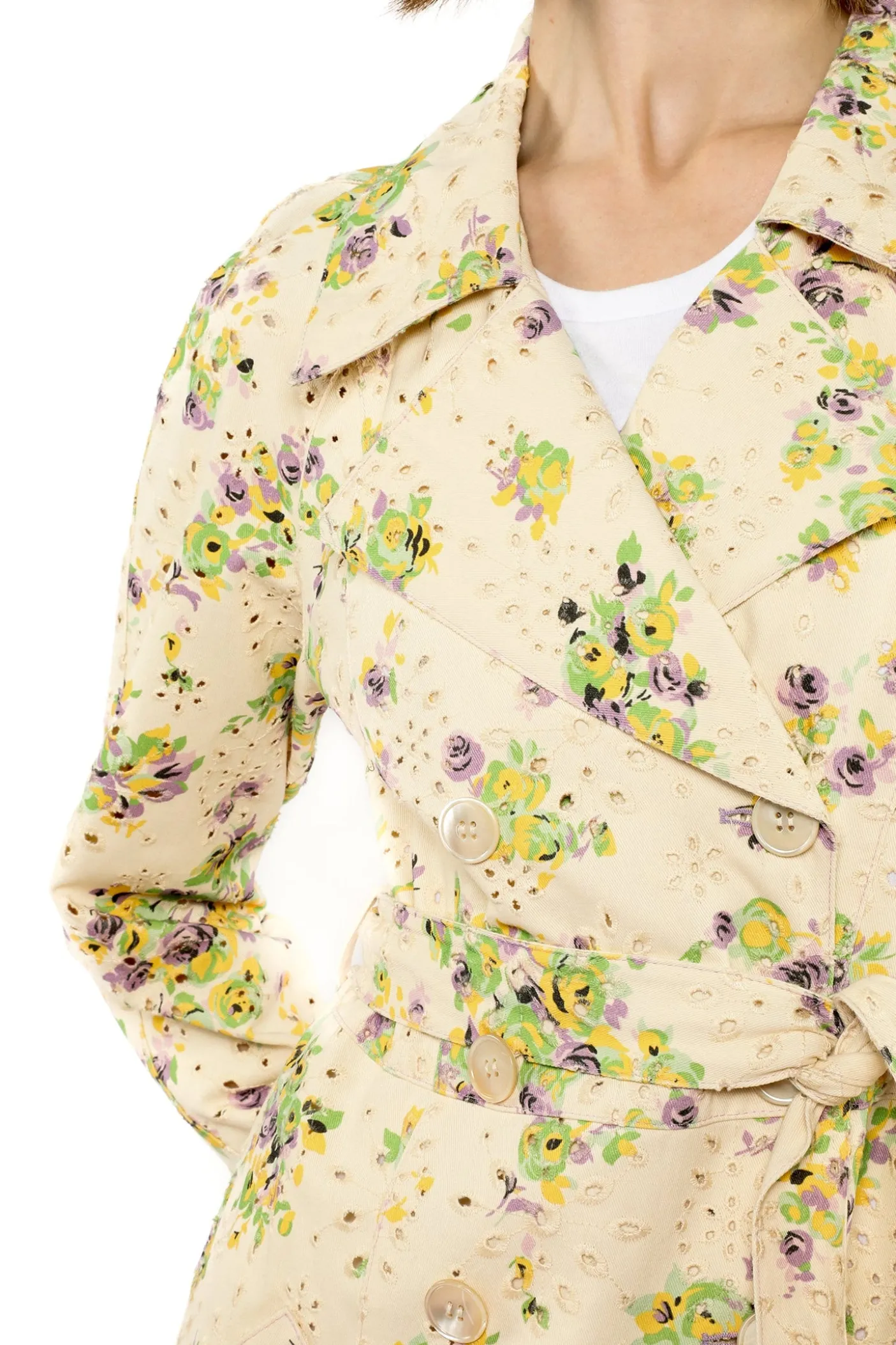 Rosies Posies Eyelet Trench Coat