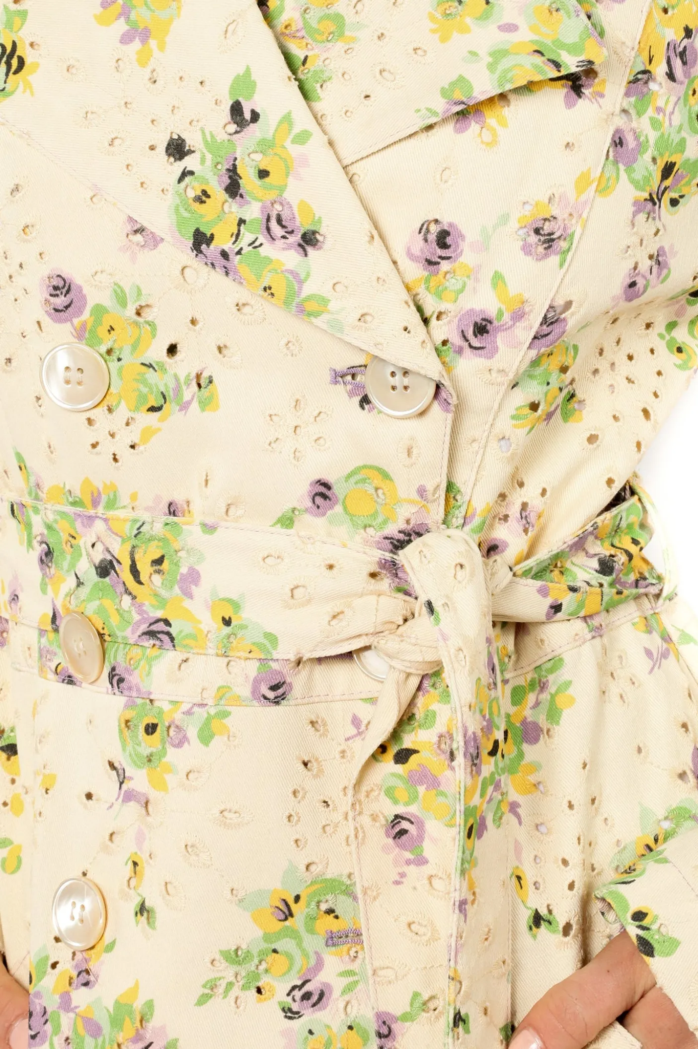 Rosies Posies Eyelet Trench Coat