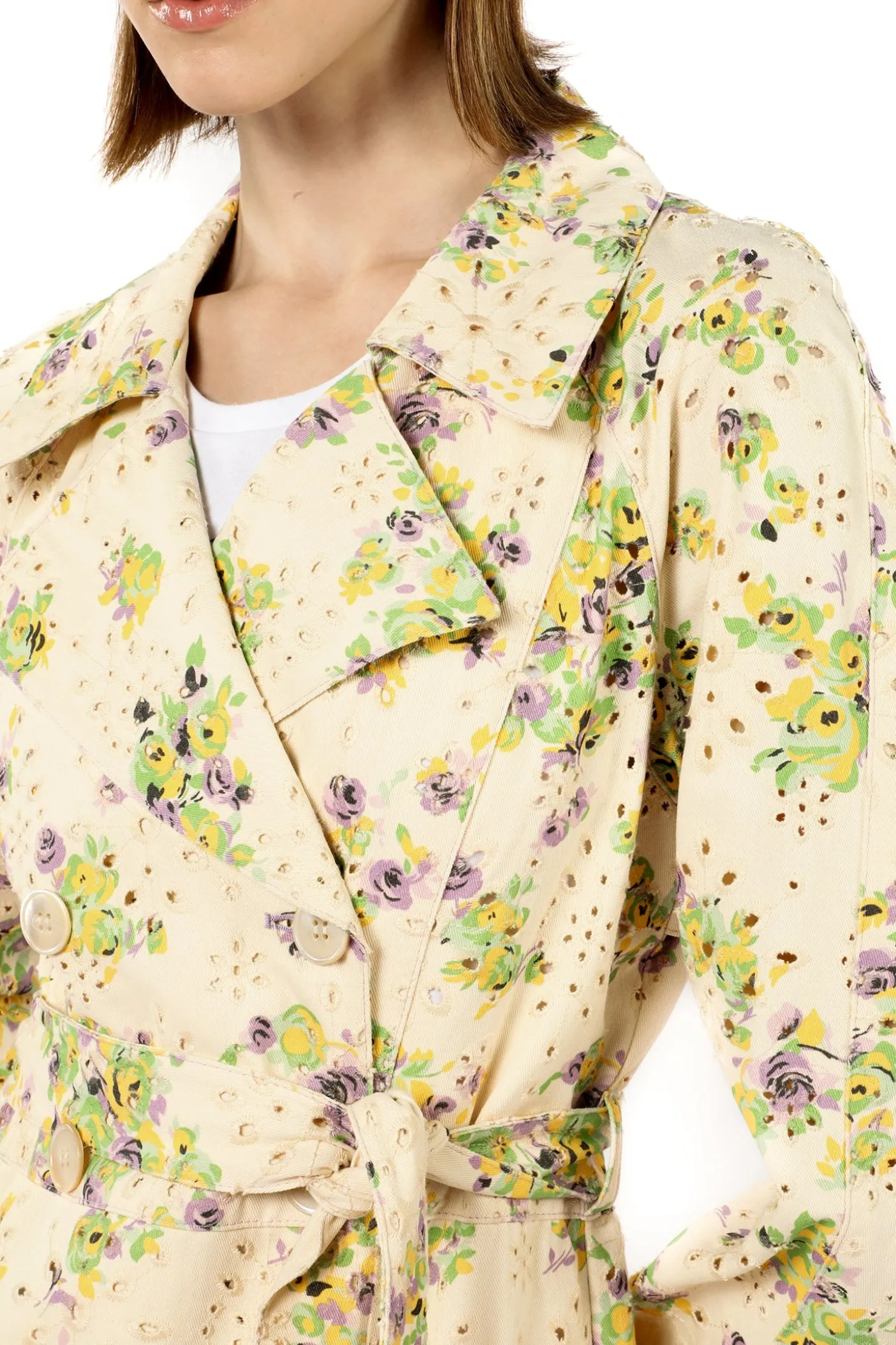 Rosies Posies Eyelet Trench Coat