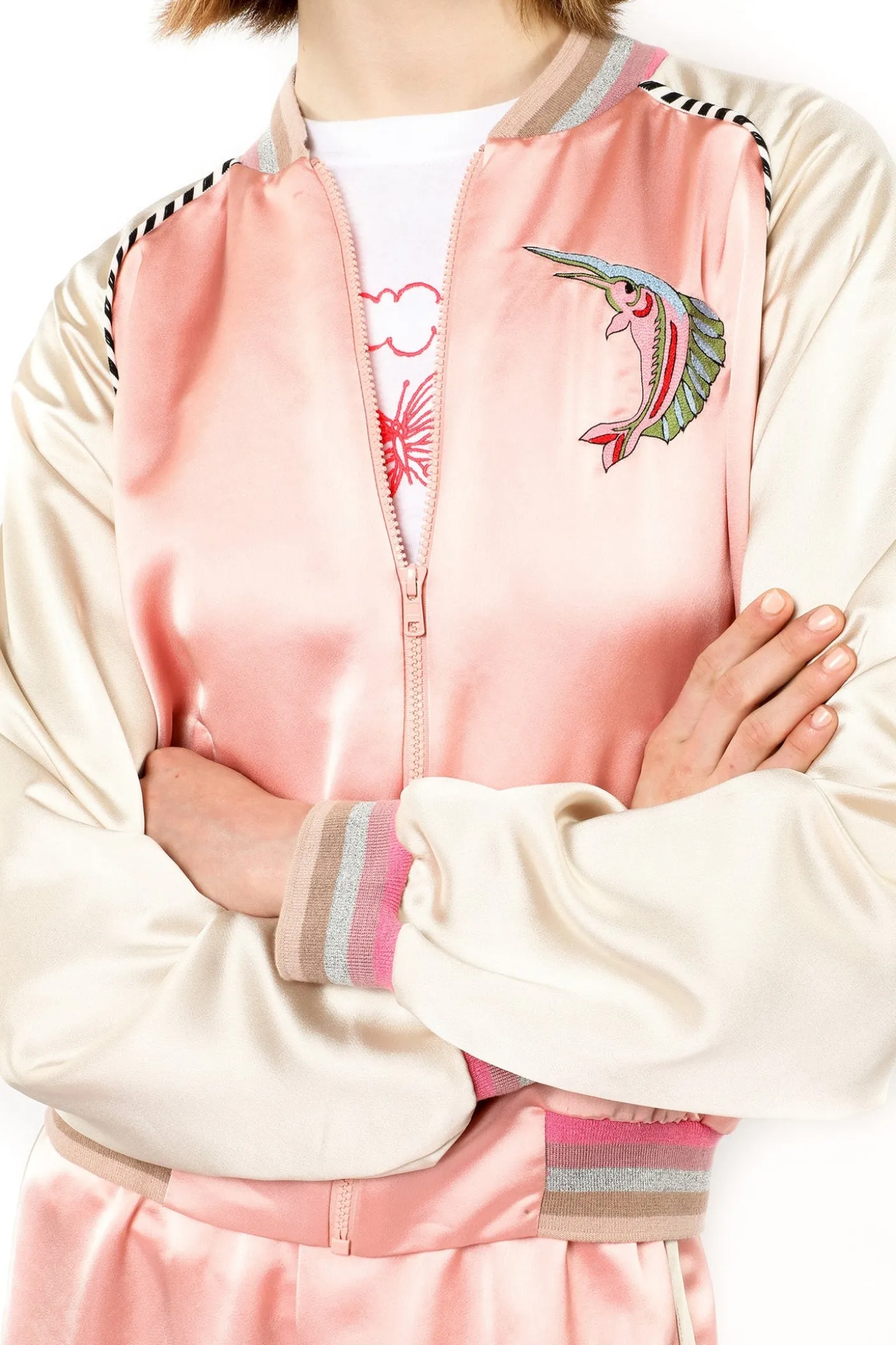 Satin Embroidered Souvenir Jacket