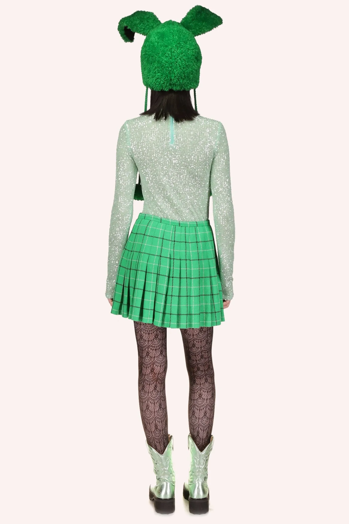 Sequin Mesh Turtleneck