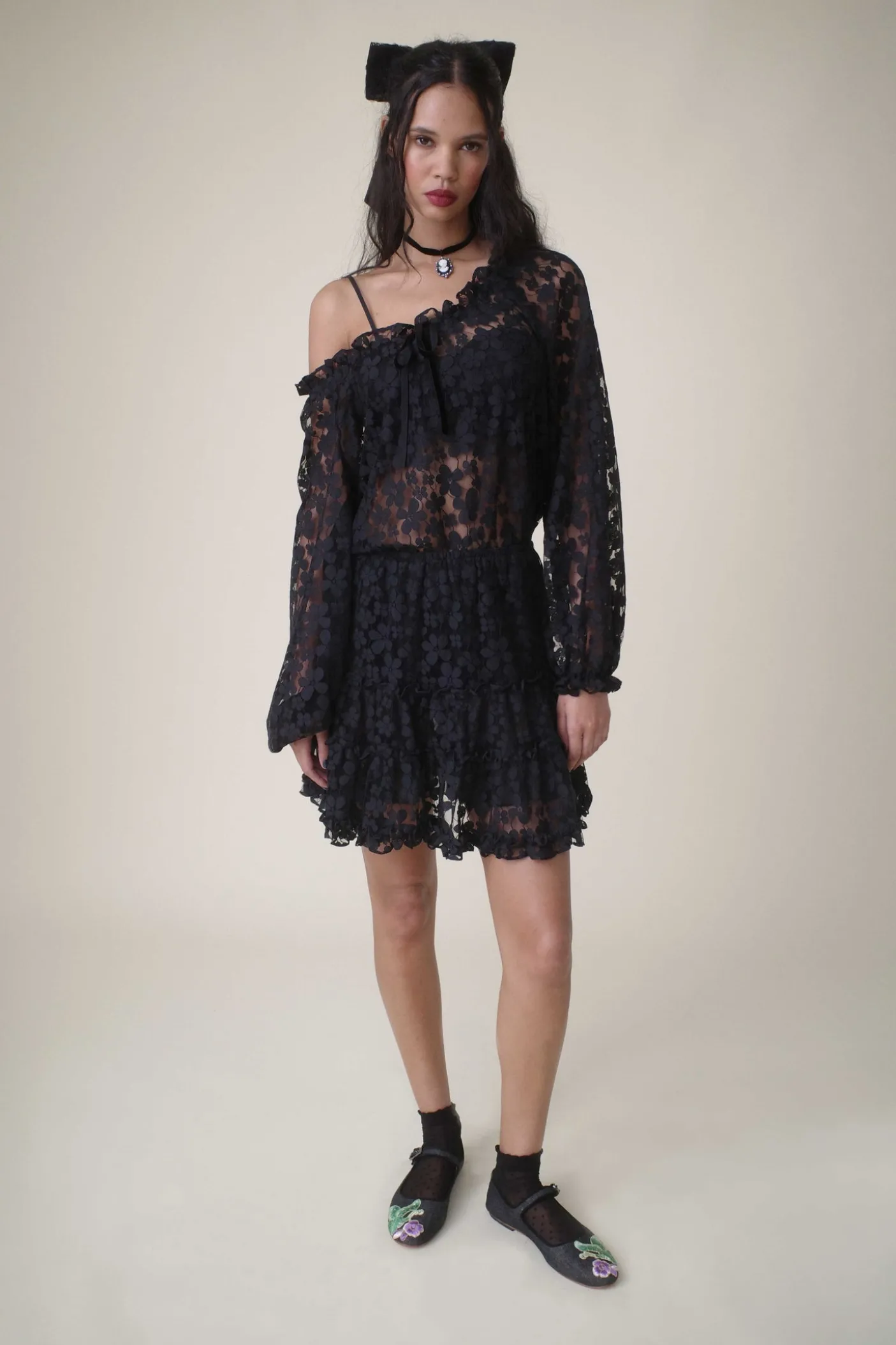 Shadow Blossom Tulle Tiered Petticoat Skirt