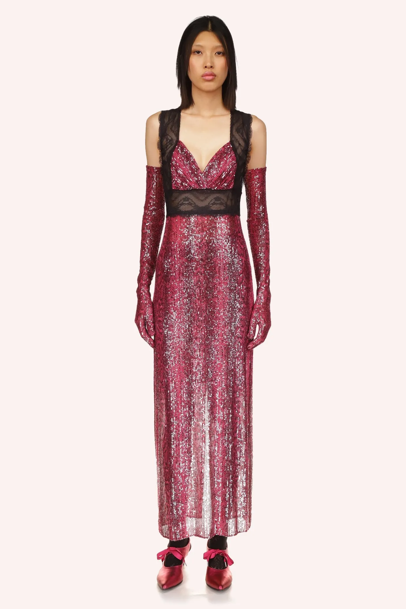 Snakeskin Sequin & Lace Dress