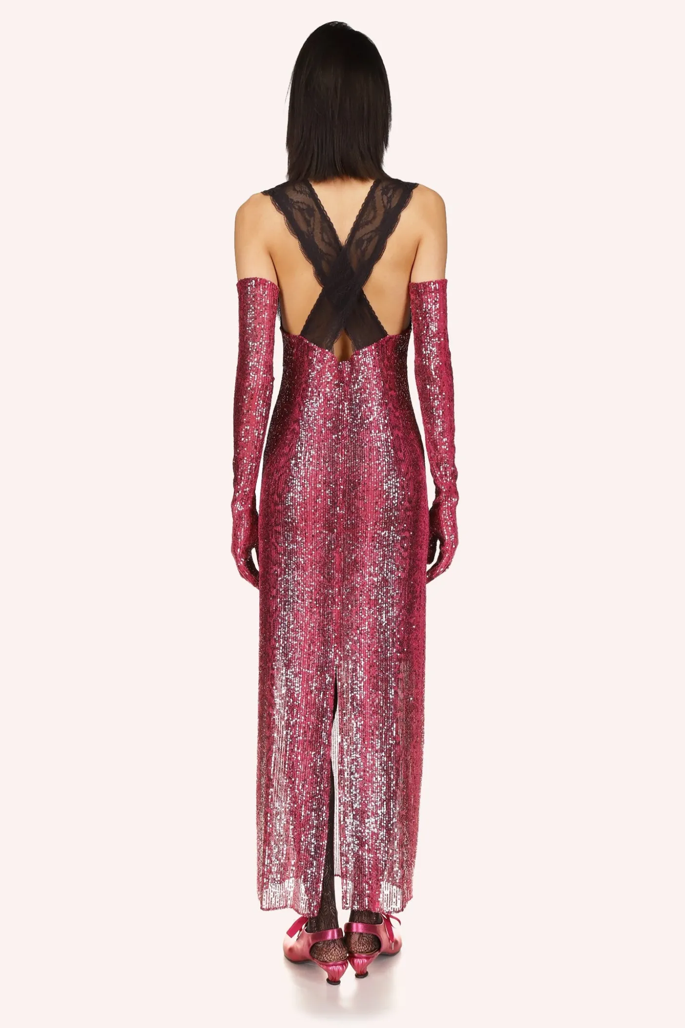 Snakeskin Sequin & Lace Dress