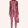 Snakeskin Sequin Turtleneck Dress