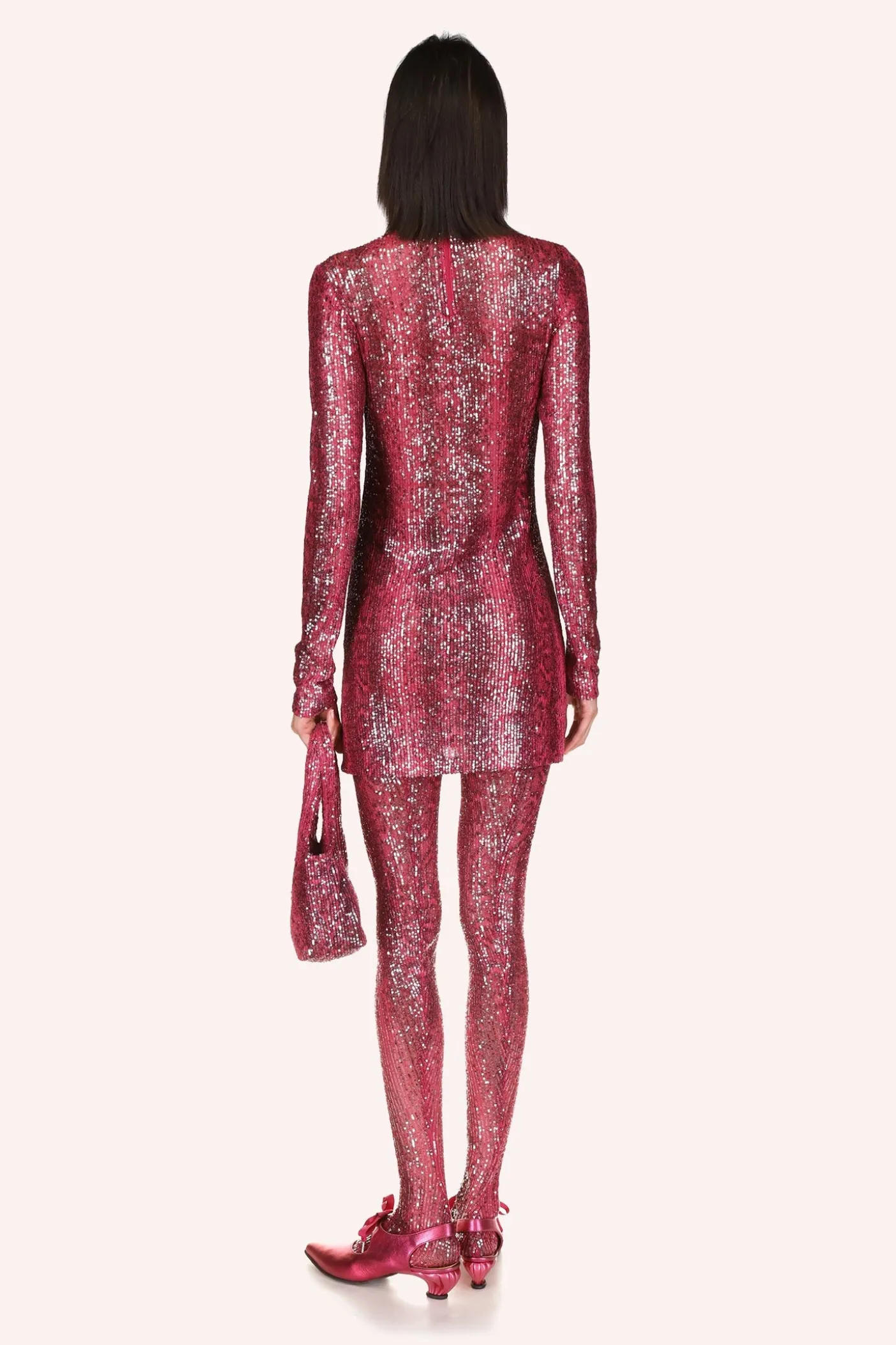 Snakeskin Sequin Turtleneck Dress