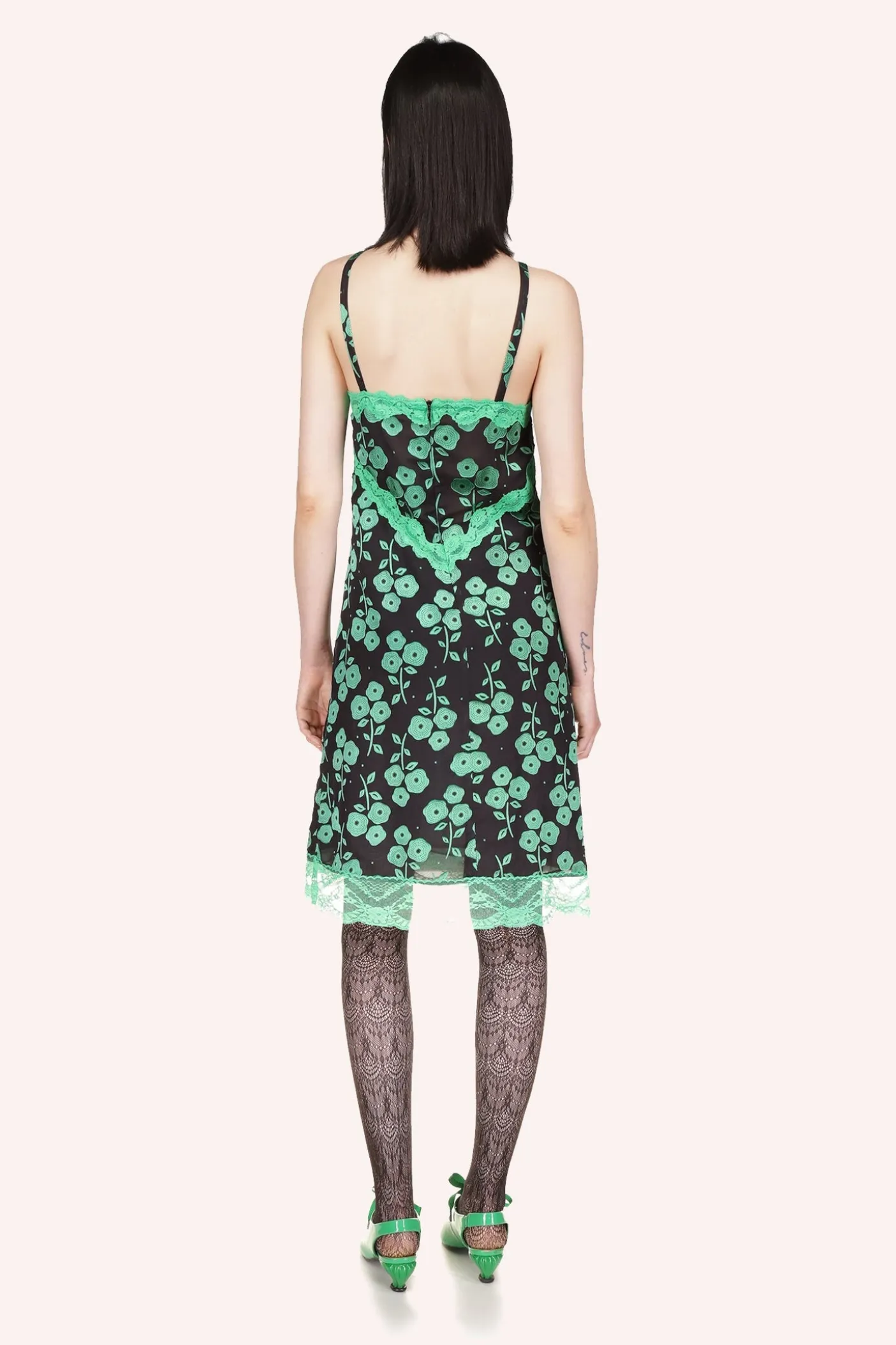 Stitched Poppies Slip Dress