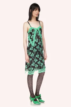 Stitched Poppies Slip Dress