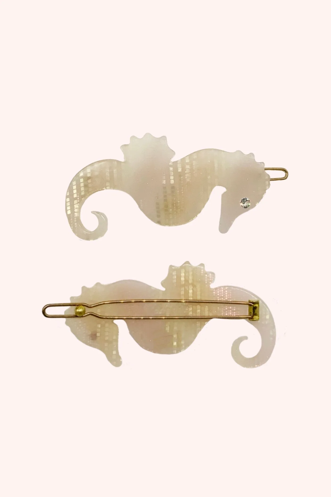 Sweet Seahorse Hair Pin Pink Glitz